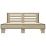 Estructura cama madera ingeniería metal roble Sonoma 160x200 cm de vidaXL, Camas y somieres - Ref: Foro24-3280093, Precio: 15...