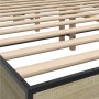 Estructura cama madera ingeniería metal roble Sonoma 160x200 cm de vidaXL, Camas y somieres - Ref: Foro24-3280093, Precio: 15...
