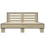 Estructura cama madera ingeniería metal roble Sonoma 150x200 cm de vidaXL, Camas y somieres - Ref: Foro24-3280098, Precio: 14...