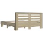 Estructura cama madera ingeniería metal roble Sonoma 150x200 cm de vidaXL, Camas y somieres - Ref: Foro24-3280098, Precio: 14...
