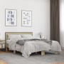Estructura cama madera ingeniería metal roble Sonoma 135x190 cm de vidaXL, Camas y somieres - Ref: Foro24-3280123, Precio: 14...