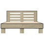 Estructura cama madera ingeniería metal roble Sonoma 135x190 cm de vidaXL, Camas y somieres - Ref: Foro24-3280123, Precio: 14...