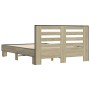 Estructura cama madera ingeniería metal roble Sonoma 135x190 cm de vidaXL, Camas y somieres - Ref: Foro24-3280123, Precio: 14...