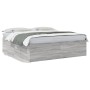 Estructura de cama madera de ingeniería gris Sonoma 200x200 cm de vidaXL, Camas y somieres - Ref: Foro24-3280900, Precio: 164...