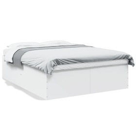 Estructura de cama madera de ingeniería blanca 160x200 cm de vidaXL, Camas y somieres - Ref: Foro24-3280909, Precio: 153,49 €...