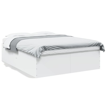 Estructura de cama madera de ingeniería blanca 160x200 cm de vidaXL, Camas y somieres - Ref: Foro24-3280909, Precio: 153,49 €...