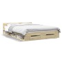 Cama con cajones madera ingeniería roble Sonoma 160x200 cm de vidaXL, Camas y somieres - Ref: Foro24-3280736, Precio: 182,00 ...