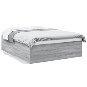 Estructura de cama madera de ingeniería gris Sonoma 160x200 cm de vidaXL, Camas y somieres - Ref: Foro24-3280914, Precio: 151...