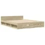 Sonoma oak engineered wood bed with drawers 150x200 cm by vidaXL, Beds and slatted bases - Ref: Foro24-3280743, Price: 159,38...