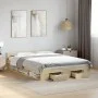 Sonoma oak engineered wood bed with drawers 150x200 cm by vidaXL, Beds and slatted bases - Ref: Foro24-3280743, Price: 159,38...