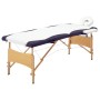 Camilla de masaje plegable 2 zonas madera blanco y morado de vidaXL, Mesas de masaje - Ref: Foro24-110209, Precio: 160,30 €, ...