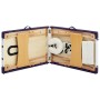 Camilla de masaje plegable 2 zonas madera blanco y morado de vidaXL, Mesas de masaje - Ref: Foro24-110209, Precio: 160,30 €, ...