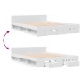 Estructura cama con cajones madera ingeniería blanca 150x200 cm de vidaXL, Camas y somieres - Ref: Foro24-3280741, Precio: 16...