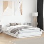 Estructura de cama madera de ingeniería blanca 150x200 cm de vidaXL, Camas y somieres - Ref: Foro24-3209849, Precio: 130,14 €...