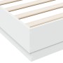 Estructura de cama madera de ingeniería blanca 150x200 cm de vidaXL, Camas y somieres - Ref: Foro24-3209849, Precio: 130,14 €...