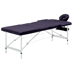 Camilla de masaje plegable 3 zonas aluminio morado de vidaXL, Mesas de masaje - Ref: Foro24-110198, Precio: 198,72 €, Descuen...