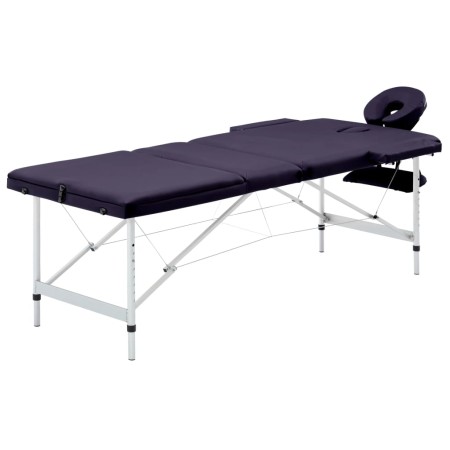 Camilla de masaje plegable 3 zonas aluminio morado de vidaXL, Mesas de masaje - Ref: Foro24-110198, Precio: 198,72 €, Descuen...