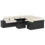 Set de sofás de jardín 10 pzas cojines ratán sintético negro de vidaXL, Conjuntos de jardín - Ref: Foro24-3269386, Precio: 60...