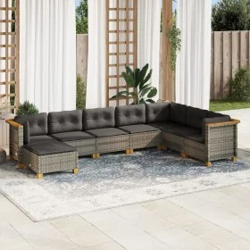 Set de sofás de jardín 8 pzas y cojines ratán sintético gris by vidaXL, Garden sets - Ref: Foro24-3261954, Price: 653,94 €, D...