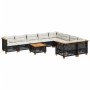 Set de sofás de jardín 10 pzas cojines ratán sintético negro de vidaXL, Conjuntos de jardín - Ref: Foro24-3262010, Precio: 72...