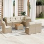 Set de sofás de jardín 9 pzas con cojines ratán sintético beige en Conjuntos de jardín | Comprar online en Foru.es