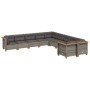 Set de sofás de jardín 10 pzas con cojines ratán sintético gris de vidaXL, Conjuntos de jardín - Ref: Foro24-3262044, Precio:...