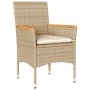 Set de comedor jardín 3 pzas con cojines ratán PE acacia beige de vidaXL, Conjuntos de jardín - Ref: Foro24-3278639, Precio: ...