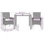 Set de comedor jardín 3 pzas con cojines ratán PE acacia beige de vidaXL, Conjuntos de jardín - Ref: Foro24-3278639, Precio: ...