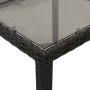 Set comedor jardín 3 pzas cojines ratán sintético vidrio negro de vidaXL, Conjuntos de jardín - Ref: Foro24-3278645, Precio: ...