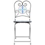 Sillas de bistró plegables 2 uds cerámica azul y blanco de vidaXL, Sillas de jardín - Ref: Foro24-4003404, Precio: 140,95 €, ...