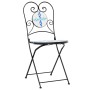 Sillas de bistró plegables 2 uds cerámica azul y blanco de vidaXL, Sillas de jardín - Ref: Foro24-4003404, Precio: 140,95 €, ...