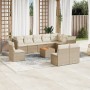 Set de sofás de jardín 11pzas con cojines ratán sintético beige en Conjuntos de jardín | Comprar online en Foru.es