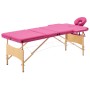 Camilla de masaje plegable 3 zonas madera rosa de vidaXL, Mesas de masaje - Ref: Foro24-110188, Precio: 194,51 €, Descuento: %