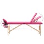 Camilla de masaje plegable 3 zonas madera rosa de vidaXL, Mesas de masaje - Ref: Foro24-110188, Precio: 194,51 €, Descuento: %
