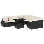 Set de sofás de jardín 10 pzas cojines ratán sintético negro de vidaXL, Conjuntos de jardín - Ref: Foro24-3268756, Precio: 66...