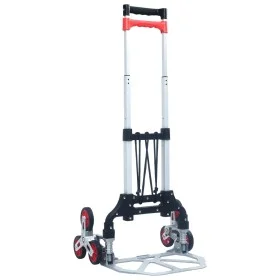 Carrito de transporte plegable de aluminio plateado 70 kg de vidaXL, Escaleras sobre ruedas - Ref: Foro24-146445, Precio: 103...