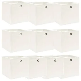 Cajas de almacenaje 10 uds tela blanco 32x32x32 cm de vidaXL, Cestas para almacenaje - Ref: Foro24-288351, Precio: 51,23 €, D...