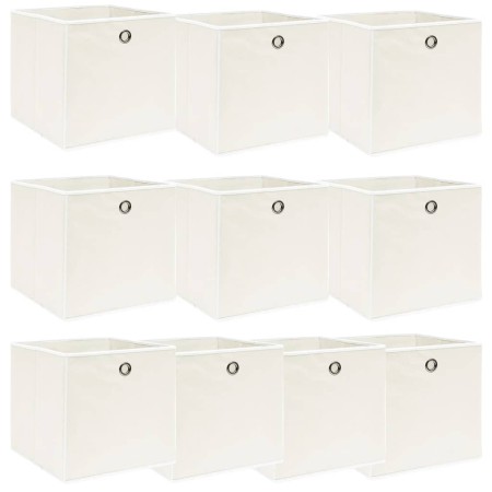 Cajas de almacenaje 10 uds tela blanco 32x32x32 cm de vidaXL, Cestas para almacenaje - Ref: Foro24-288351, Precio: 52,10 €, D...