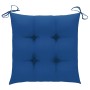 Sillas de jardín 4 uds madera maciza de teca con cojines azules de vidaXL, Sillas de jardín - Ref: Foro24-3073029, Precio: 62...