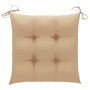 Sillas de jardín 4 uds madera maciza de teca con cojines beige de vidaXL, Sillas de jardín - Ref: Foro24-3073022, Precio: 623...