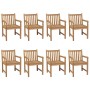 Sillas de jardín 8 uds madera maciza de teca cojines beige de vidaXL, Sillas de jardín - Ref: Foro24-3073076, Precio: 1,00 €,...