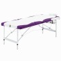 Camilla de masaje plegable 3 zonas aluminio blanco y morado de vidaXL, Mesas de masaje - Ref: Foro24-110241, Precio: 171,23 €...