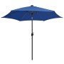 Sombrilla con luces LED y palo de aluminio azul azure 300 cm de vidaXL, Sombrillas - Ref: Foro24-47367, Precio: 108,73 €, Des...