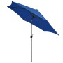Sombrilla con luces LED y palo de aluminio azul azure 300 cm de vidaXL, Sombrillas - Ref: Foro24-47367, Precio: 108,73 €, Des...