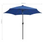 Sombrilla con luces LED y palo de aluminio azul azure 300 cm de vidaXL, Sombrillas - Ref: Foro24-47367, Precio: 108,73 €, Des...