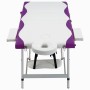 Camilla de masaje plegable 3 zonas aluminio blanco y morado de vidaXL, Mesas de masaje - Ref: Foro24-110241, Precio: 171,23 €...