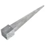 Ground spikes 2 pcs silver galvanized steel 12x12x89 cm by vidaXL, Spikes for anchoring in the ground - Ref: Foro24-145425, P...