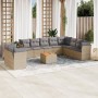 Set de sofás de jardín 11pzas con cojines ratán sintético beige en Conjuntos de jardín | Comprar online en Foru.es