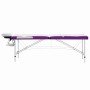 Camilla de masaje plegable 3 zonas aluminio blanco y morado de vidaXL, Mesas de masaje - Ref: Foro24-110241, Precio: 171,23 €...