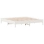 Estructura de cama de madera maciza de pino blanco 200x200 cm de vidaXL, Camas y somieres - Ref: Foro24-842683, Precio: 127,2...